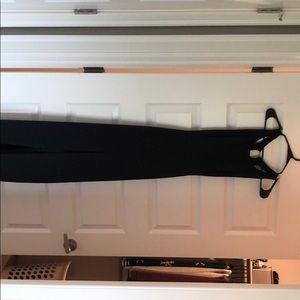 Xenia long black maxi dress with middle slit